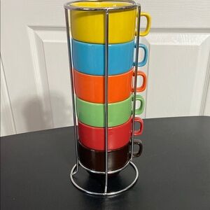 Stacking Coffee Mug Set with Stand
